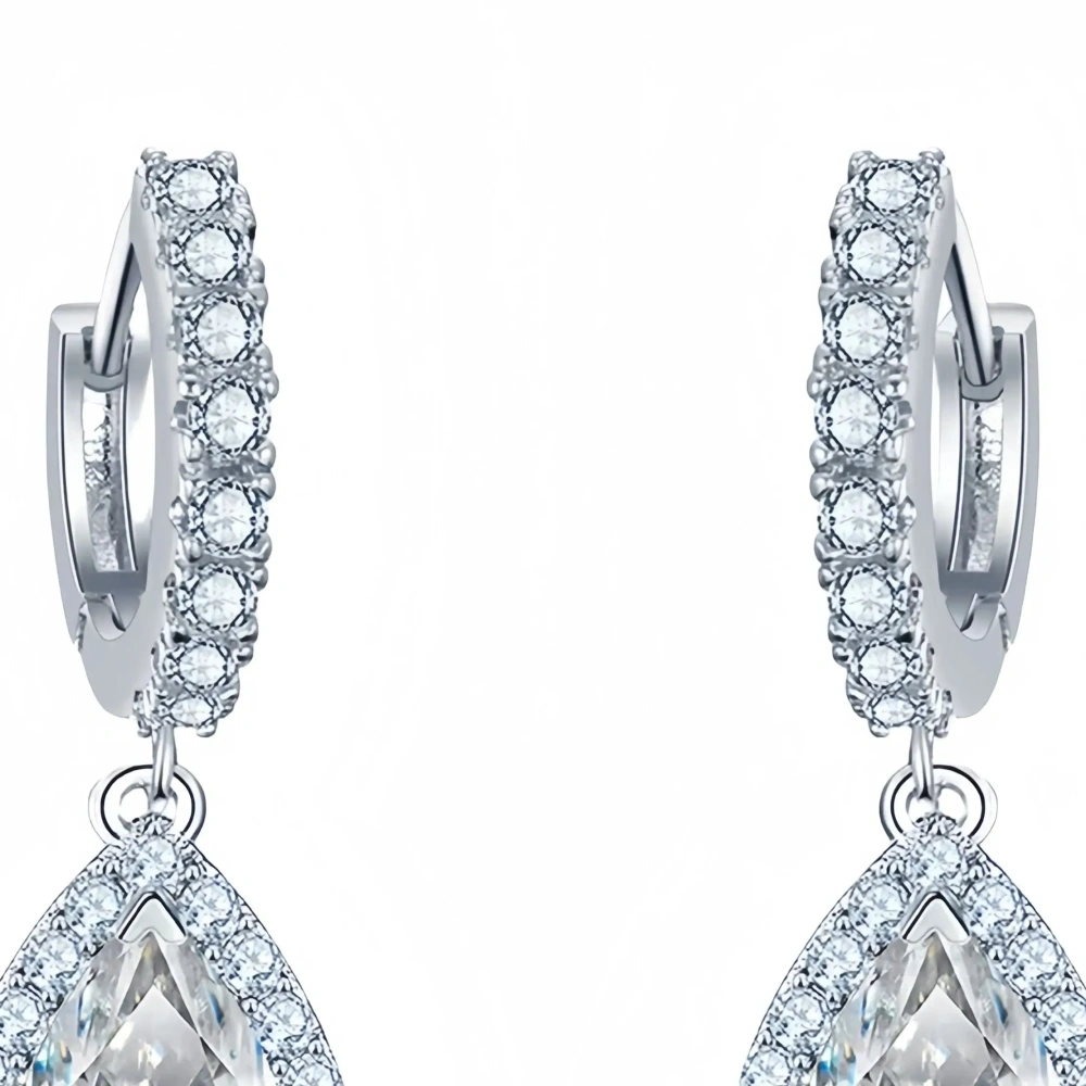 ShanLover Brand Women 925 Sterling Silver Drop Earrings Stud MST Top Grade Moissanite Diamond Pendant Earrings Gemstones Jewelry