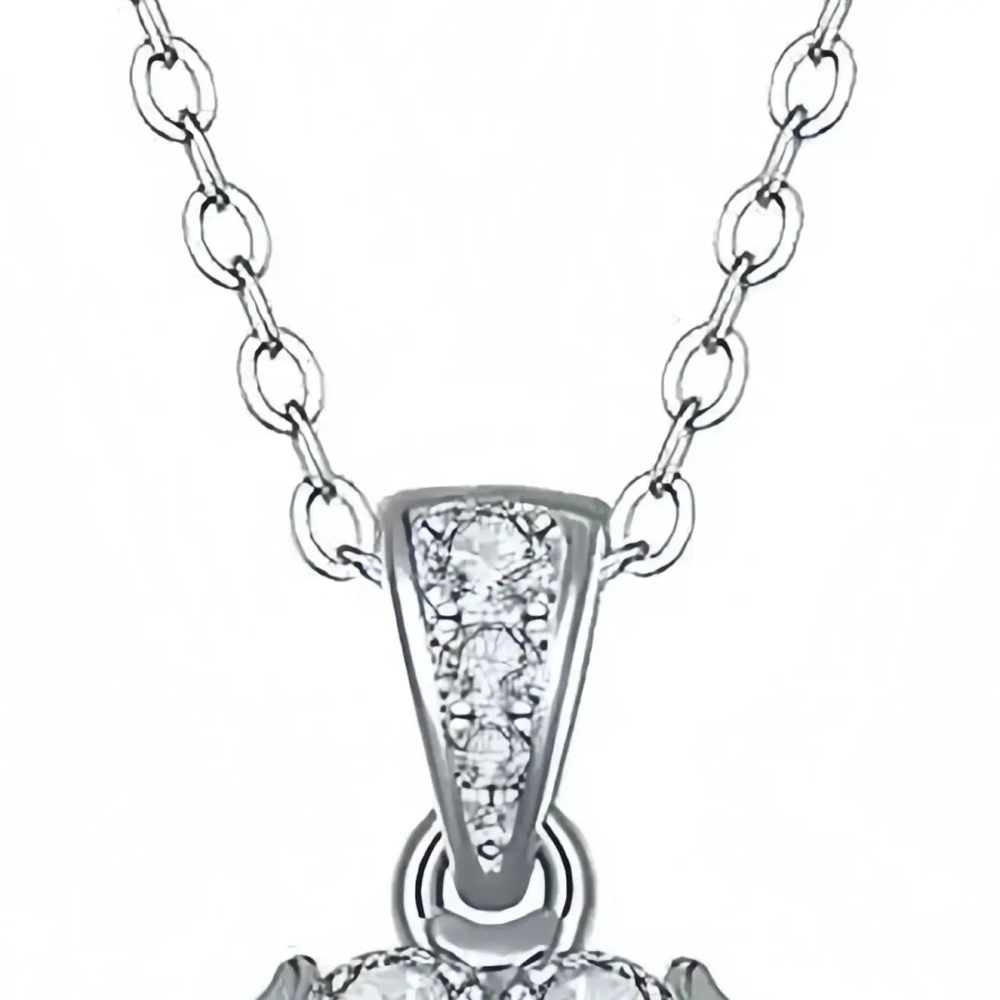 ShanLover Brand Moissanite Diamond Princess Necklace for Women Fashion 925 Sterling Silver Diamond-Studded Pure Silver Jewelry