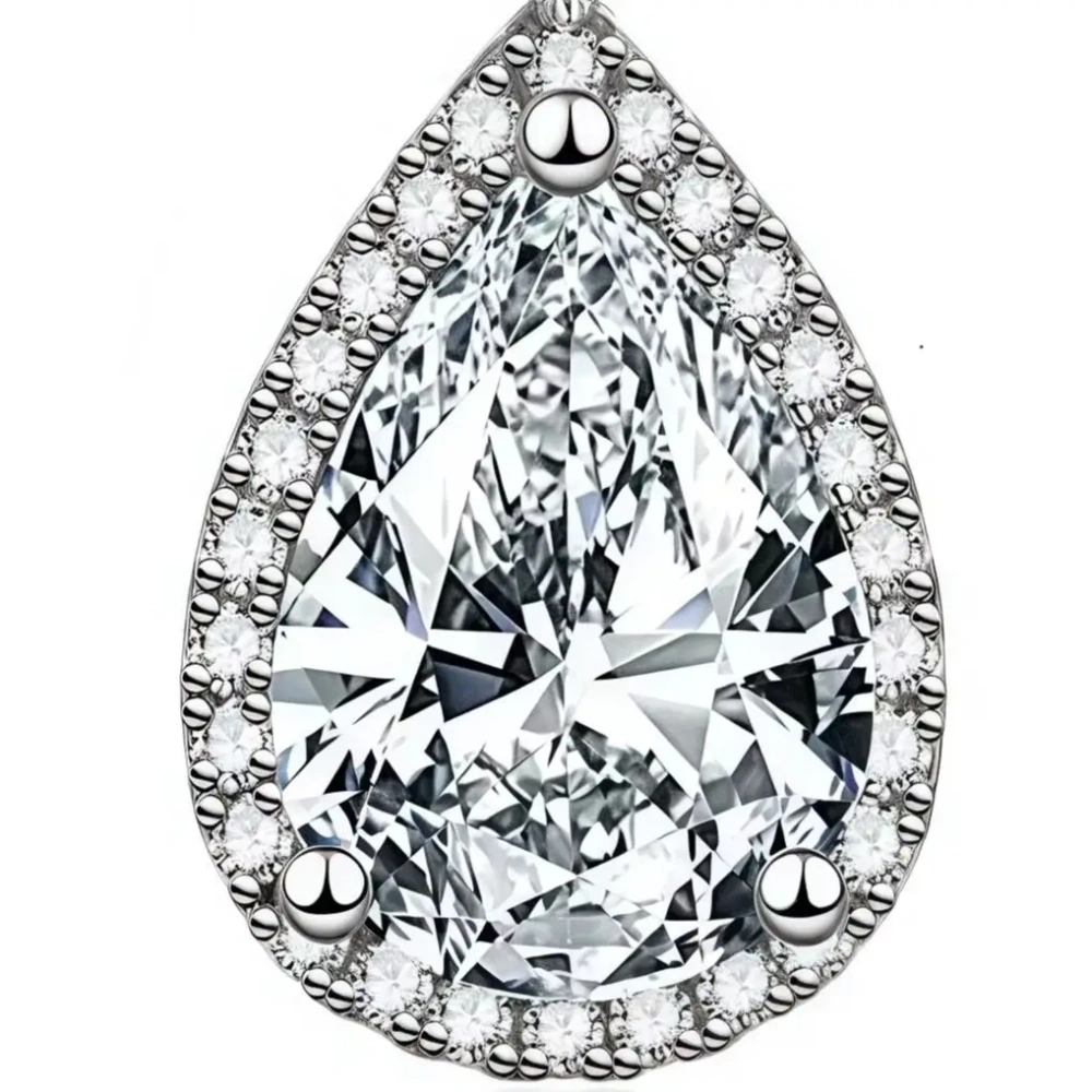 ShanLover Brand 1.75ct Water Droplet Shape Moissanite Diamond Necklace for Women 925 Sterling Silver Fashionable Jewelry