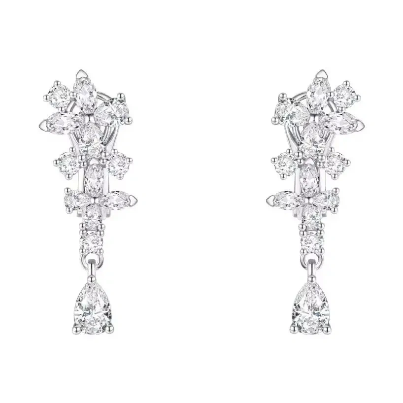 ShanLover Brand High Quality Woman 925 Sterling Silver Stud Earrings Diamond Butterfly s925 Silver Fashion Drop Earrings Jewelry