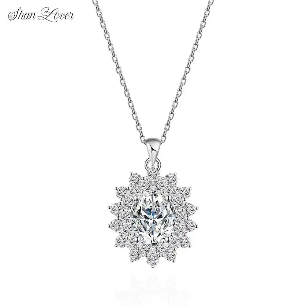 ShanLover Brand GRA Certificated MST Top Grade Pendant Necklace for Women S925 925 Sterling Silver Pendants Necklaces Jewelry