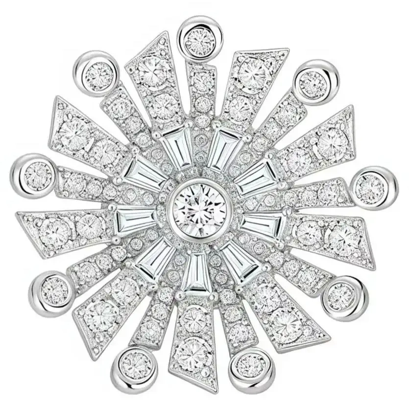 ShanLover Brand 5A Level 925 Sterling Silver Ear Studs Snowflake Zircon Stud Earring Desig Luxury Fashion Jewelry