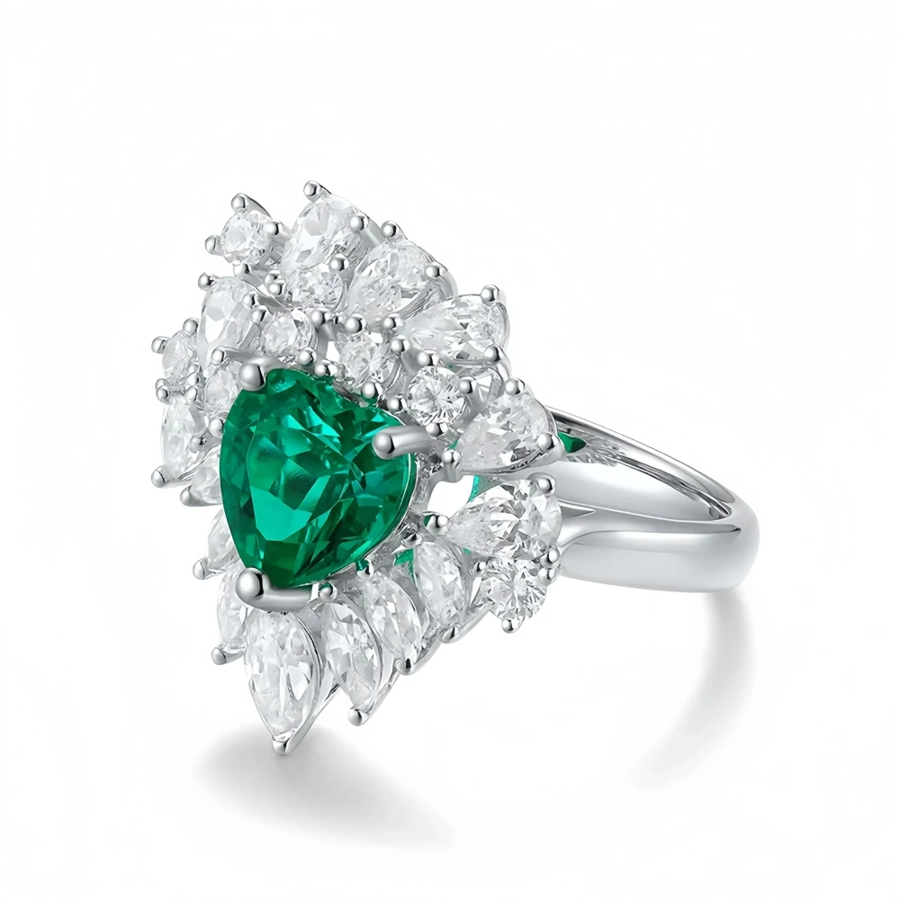 ShanLover Brand MUSHAN MGI Top Grade 1.8ct Lab Grown Gemstones Emerald Ring for Women Wedding s 925 Sterling Silve Rings Jewelry