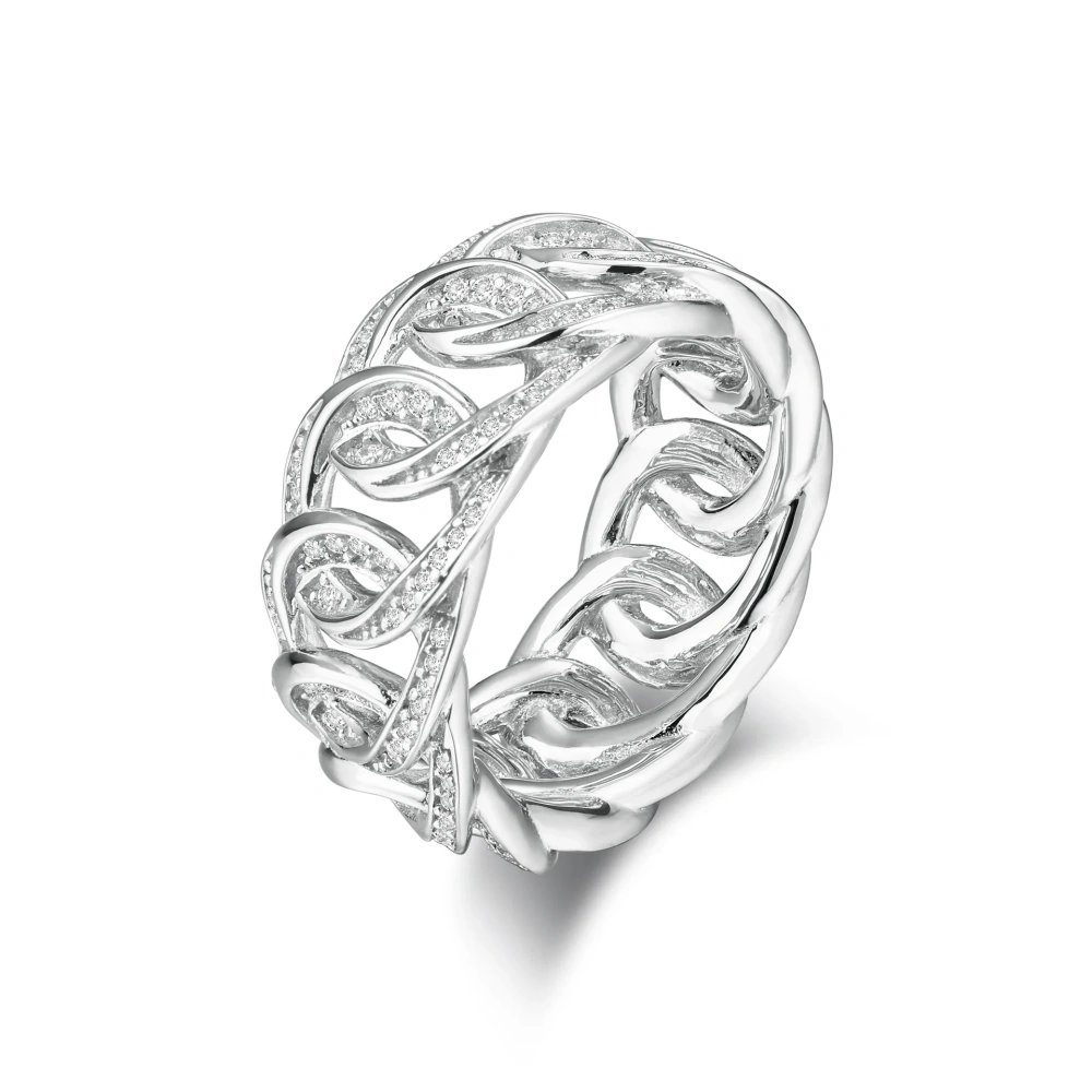ShanLover Brand Luxury Designer Grade High Quality 925 Sterling Silver With Hollowed Out Design For Woman Full Ring
