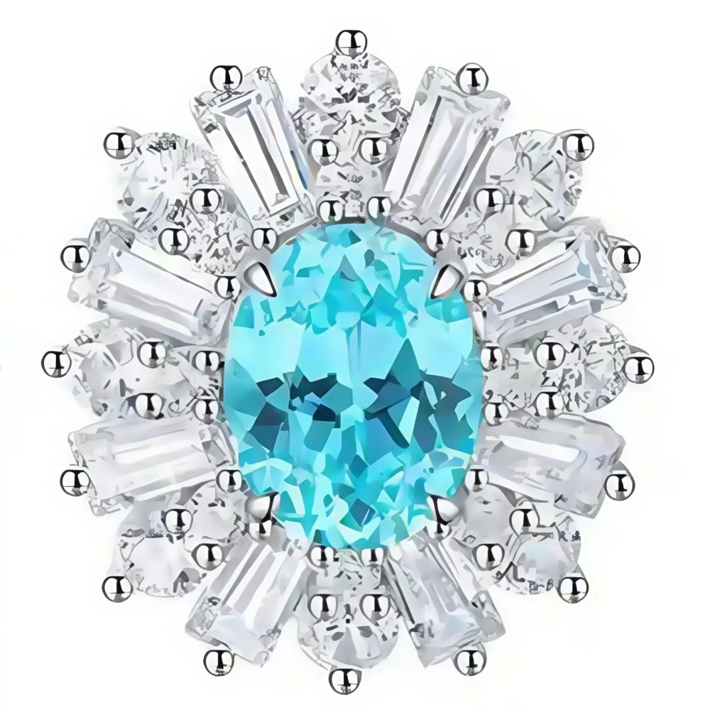 ShanLover Brand Paraiba Ear Studs Lake Blue Cold Style  S925 Silver Needle Piercing High-End Exquisite Earrings Jewelry