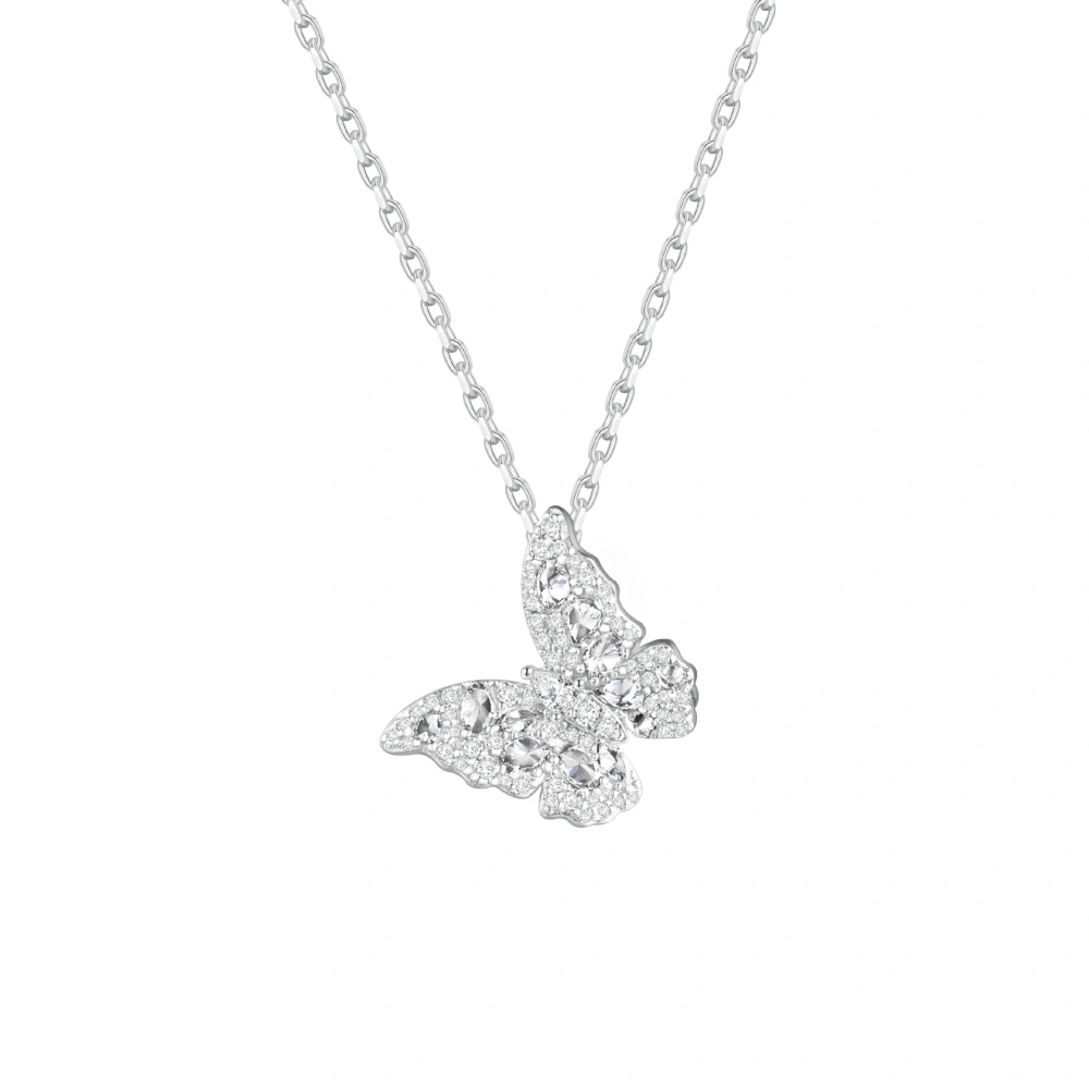 ShanLover Brand 925 Sterling Silver Pendant White Gold Platinum Plating High Grade Fashion Butterfly Necklace Jewelry For Women