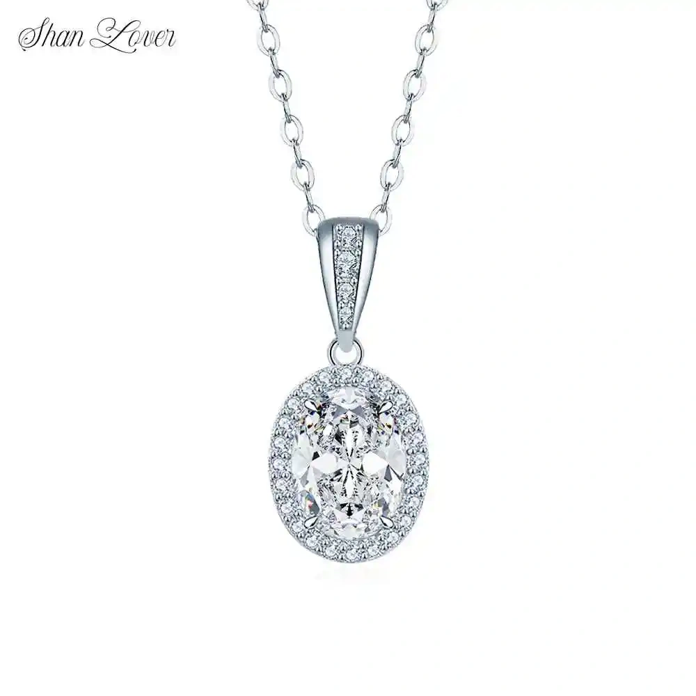 ShanLover Brand Luxury MST Top Grade Moissanite Diamond Necklace for Women S 925 Sterling Silver Pendant Necklaces Chain Jewelry