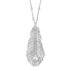 Winkin Winsin Peacock Feather Necklace Pendant Jewelry For Women Fashion S 925 Sterling Silver Pendants Chain Link Necklaces