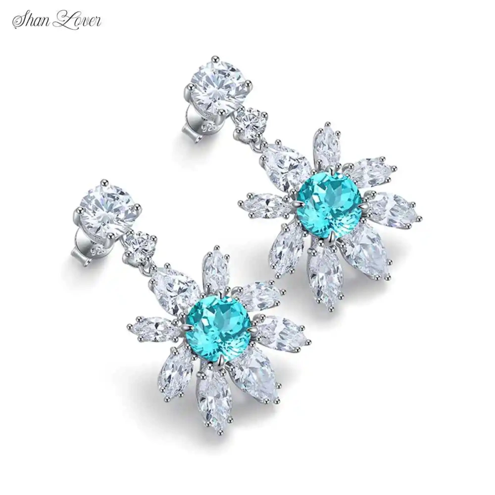 ShanLover BrandHigh Quality Flower Lab Grown Gemstones Necklace Certificate S925 Silver Simple Elegant Daily Wear Jewelry