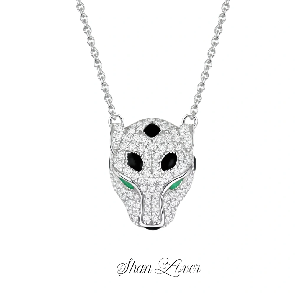 ShanLover Brand New High-End Quality S925 925 Sterling Silver Jewelry Cheetah Leopard Pendant Necklace For Women Fashion Jewelry