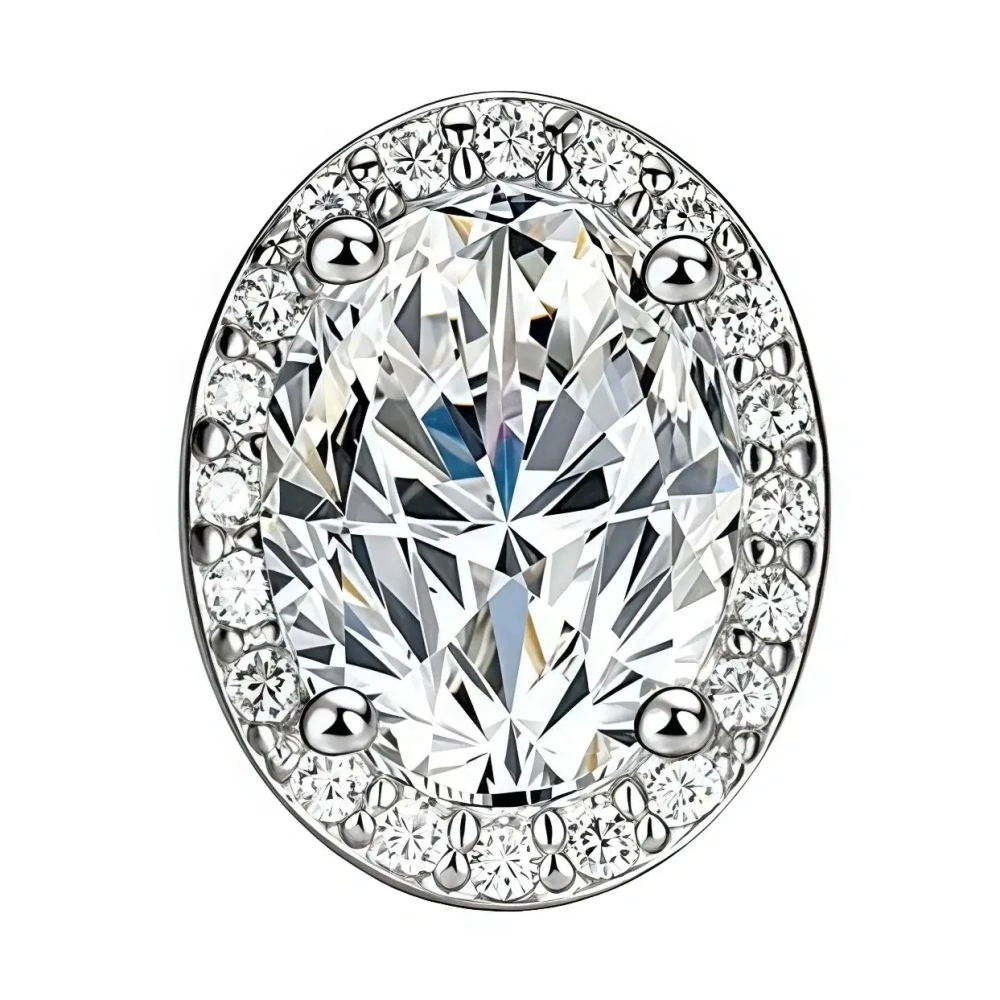 ShanLover Brand MST Top Grade Moissanite Stud Earrings for Women S 925 Sterling Silver 1.5ct 6*8mm Oval Diamond Earrings Jewelry