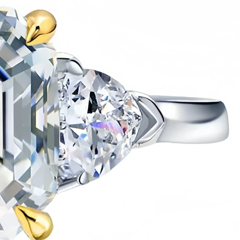 ShanLover Brand MST Top Grade 2.5ct Moissanite Diamond Ring For Women 925 Sterling Silver 8*8 Cube Sugar Wedding Rings Jewelry