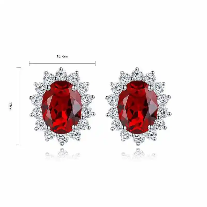 ShanLover Brand Classic Daifei Pei Paraiba Stud Earrings 4.1-Carat 925 Silver Simple Silver Wedding  Earrings  Jewelry ﻿