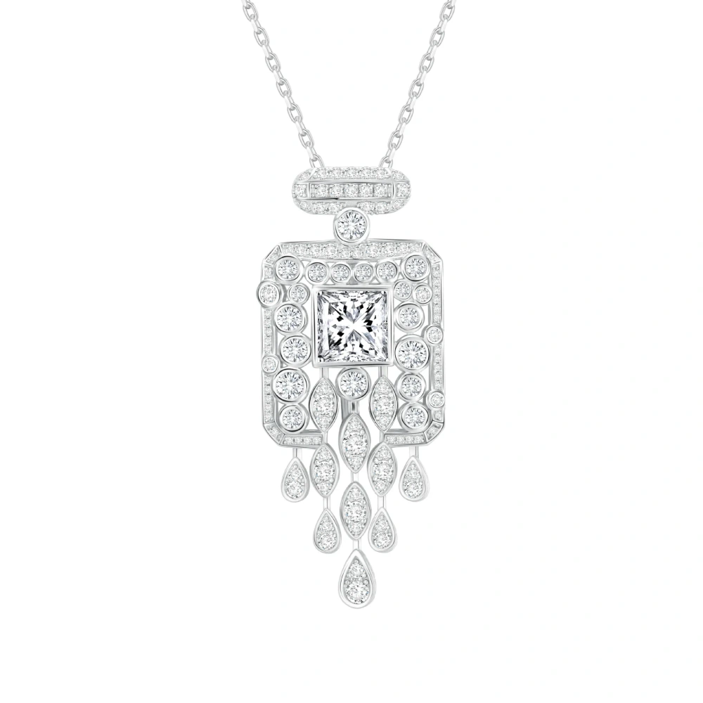 ShanLover Brand New Arrival No.5 Perfume Design s925 925 Sterling Silver Pendants Sweater Necklace For Women Chain Necklaces