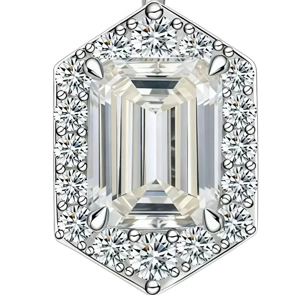 ShanLover Brand Moissanite Diamond Necklace for Women S925 Sterling Silver 3ct Cut Diamond Pendant Elegant Jewelry