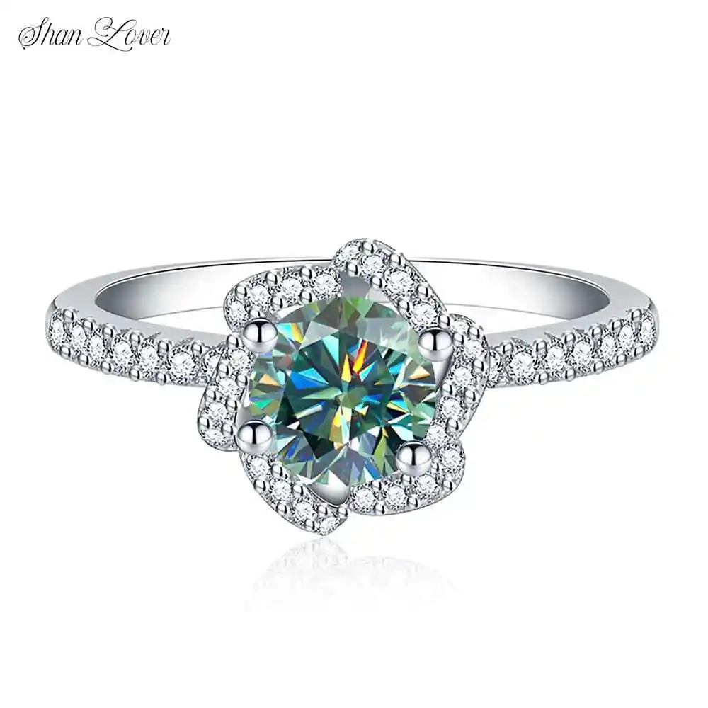 ShanLover Brand GRA Certificated MST Top Grade Moissanite Rings for Women 925 Sterling Silver Bridal Wedding Diamond Ring Jewel