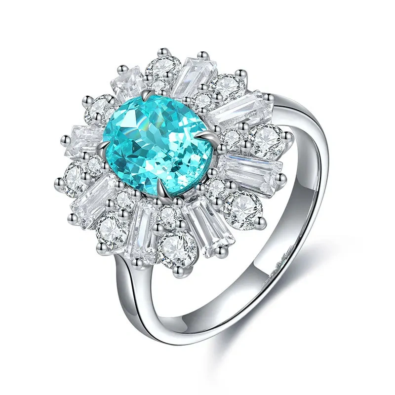 ShanLover Brand  High Quality Luxury And End S925 Lab Grown Gemstones Silver Cultivated Paraiba Necklace Accessory For Women