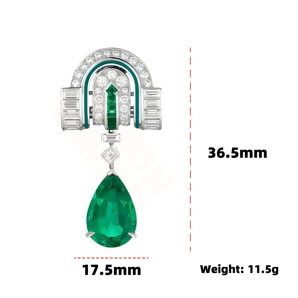 Winkin Winsin Luxury Brand Designer 925 Sterling Silver Earrings High Quality Green Gemstone Ear Pendant Drop Earrings For Woman