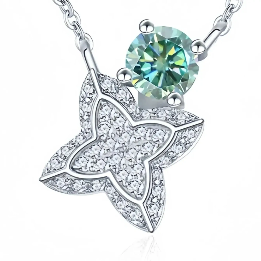 ShanLover Brand 925 Sterling Silver Chain Necklace Pendant MST Top Grade Moissanite Diamond Pendants Necklaces Jewelry For Woman