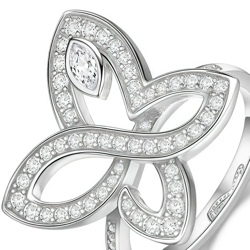 ShanLover Brand High Quality Real 925 Sterling Silver Diamond Flower Ring for Women Fashion Jewelry Gemstones Ring for Women