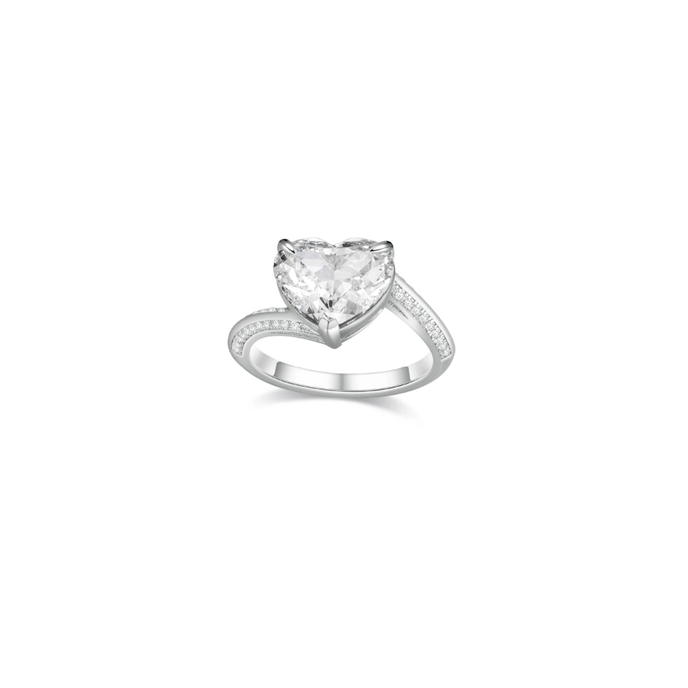 Shanlover Brand Heart Cut Gemstone Rings For Woman high quality Women S925 Real 925 Sterling Silver Ring Zircon Jewelry