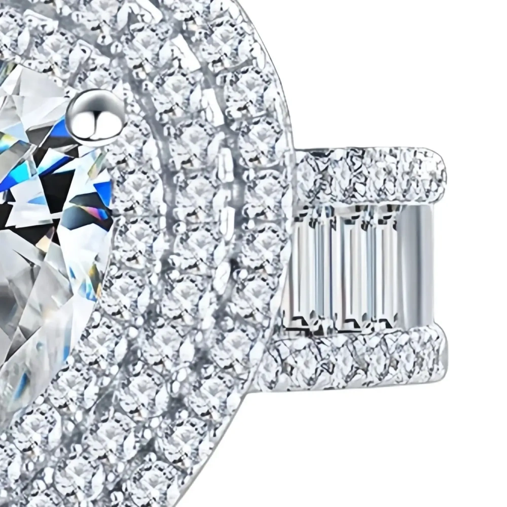 ShanLover Brand Made in MuShan Group MST Top Grade Moissanite Diamond Rings Pear Shaped Process 925 Sterling Silver Ring Jewelry