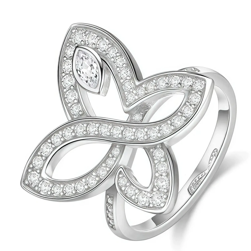 ShanLover Brand High Quality Real 925 Sterling Silver Diamond Flower Ring for Women Fashion Jewelry Gemstones Ring for Women