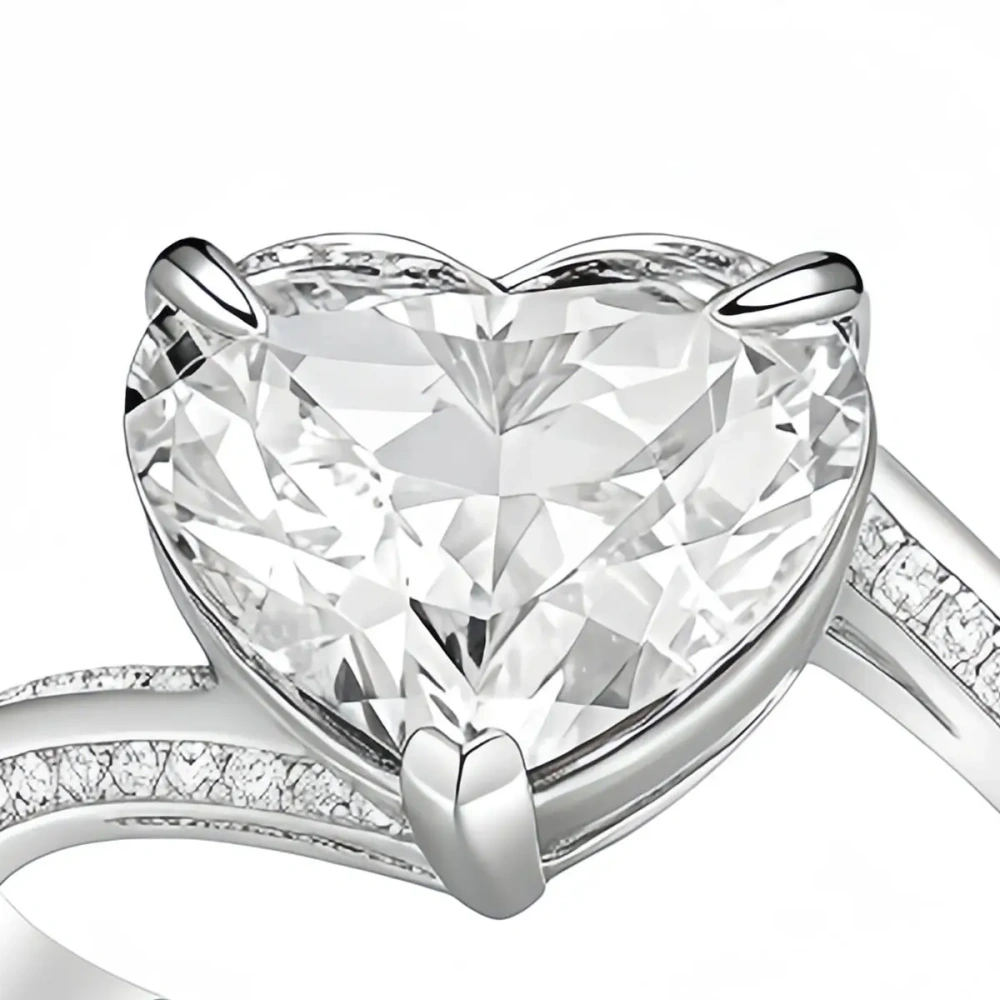 Shanlover Brand Heart Cut Gemstone Rings For Woman high quality Women S925 Real 925 Sterling Silver Ring Zircon Jewelry