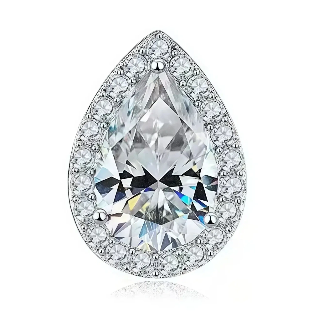 ShanLover Brand 1.8ct Moissanite Diamond Water Drop Stud Earrings for Women CMA Certificate 925 Sterling Silver Jewelry