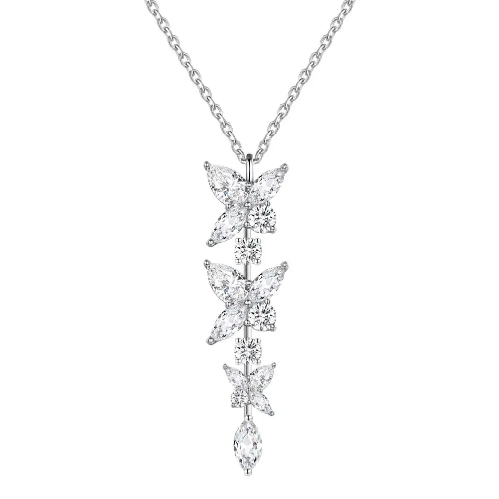 ShanLover Brand Real 925 Sterling Silver Pendants Necklace Jewelry For Woman White Gold Platinum Plating Chain Necklace Jewelry