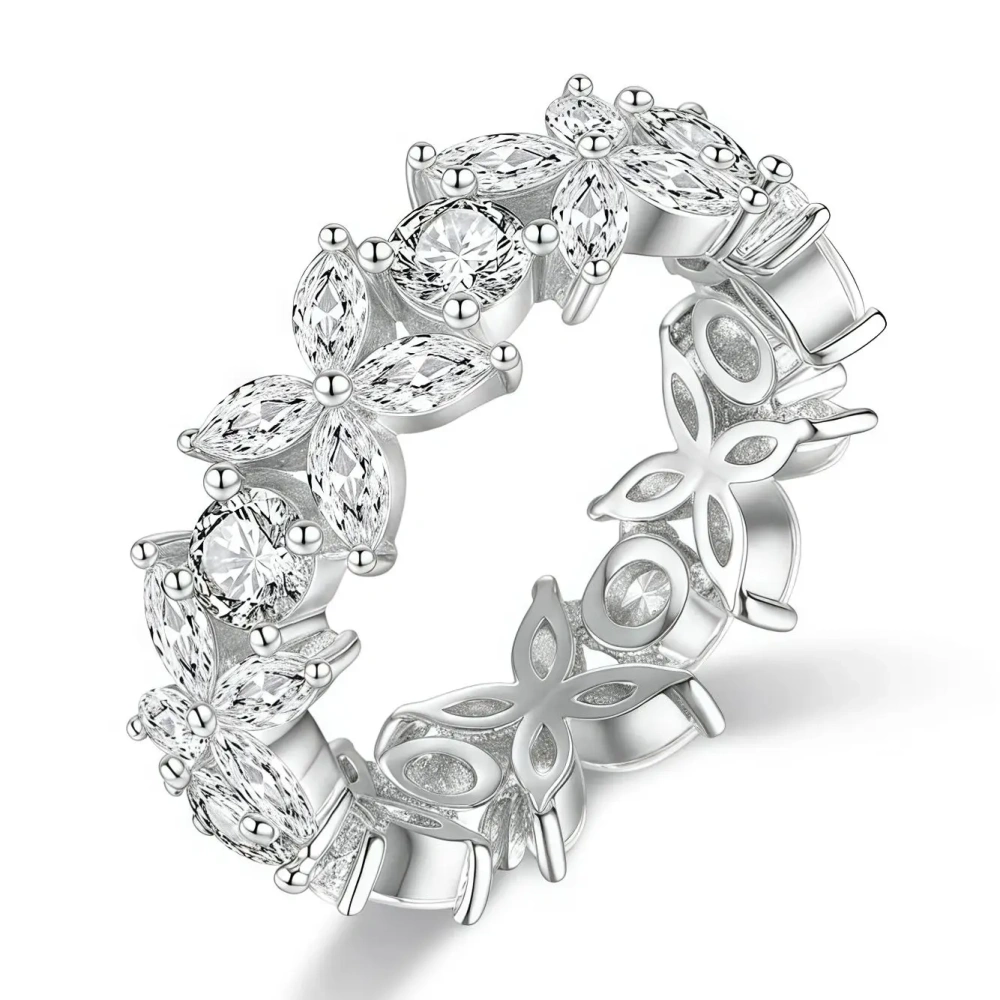 ShanLover Brand  High Quality  925 Sterling Silver Diamond Studded Ring Certificate Hot Sales Fashion Zircon Ring