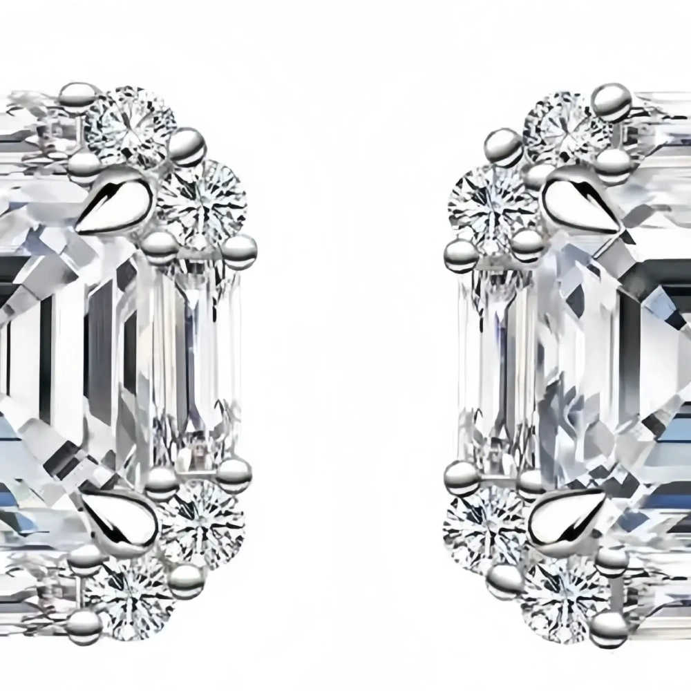 ShanLover Brand Real 925 Sterling Silver Stud Earrings MST Moissanite Gemstones Earrings Fashion S925 Silver Jewelry Accessory