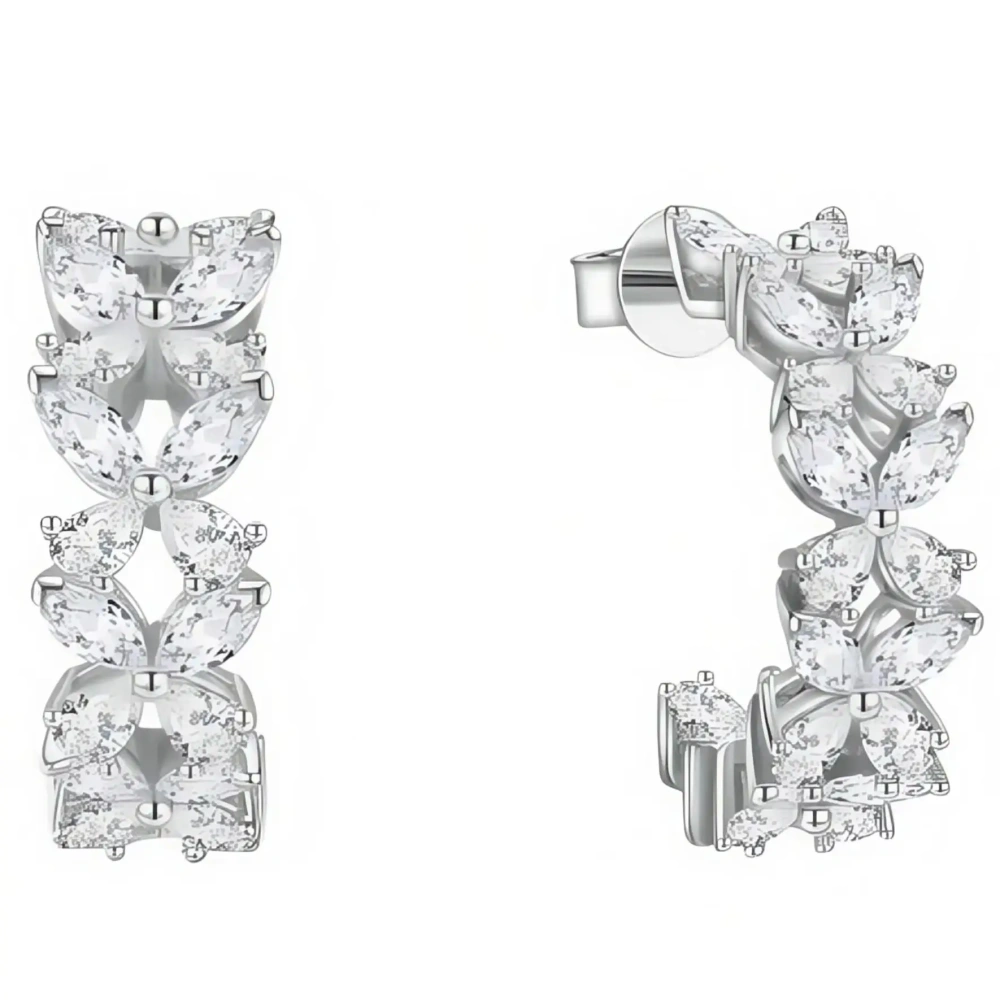 ShanLover Brand 5A Grade CMA Certificate 925 Sterling Silver Full Diamond Butterfly Zircon Earrings for Women Jewelry