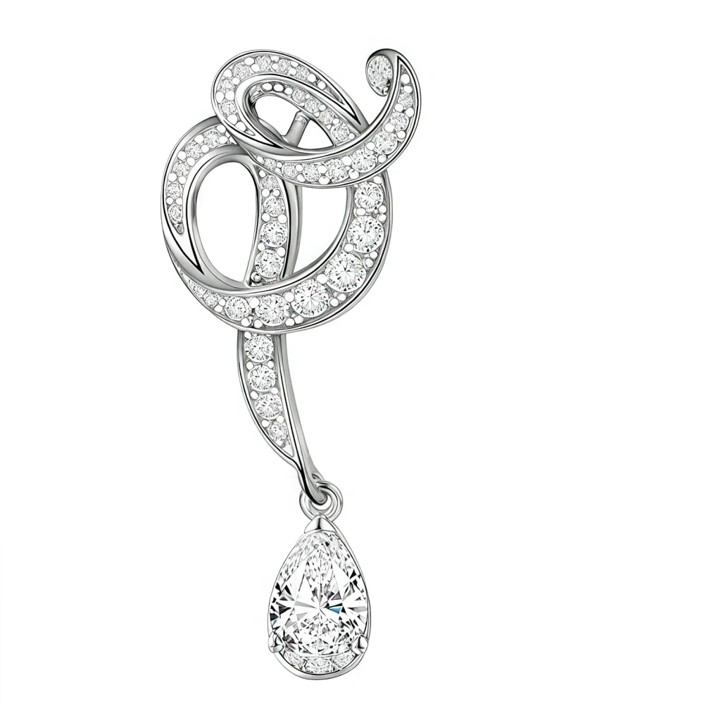 ShanLover Brand Twombly Musical Notes Design Water Drop Gemstone Earrings 925 Sterling Silver Jewelry Pendant Earrings For Women