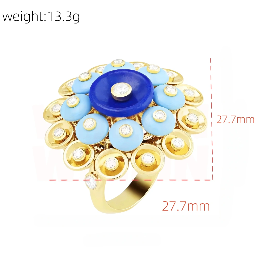 Winkin Winsin Luxury Brand S925 925 Sterling Silver Ring For Women 18k Gold Plated Jewellery Carbon Diamond Gemstones Jewelry