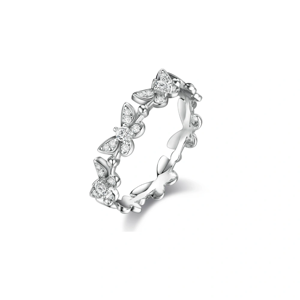 ShanLover  Brand Full Row Mini Butterfly Ring High Quality 925 Sterling Silver Fashionable Niche Design for Women