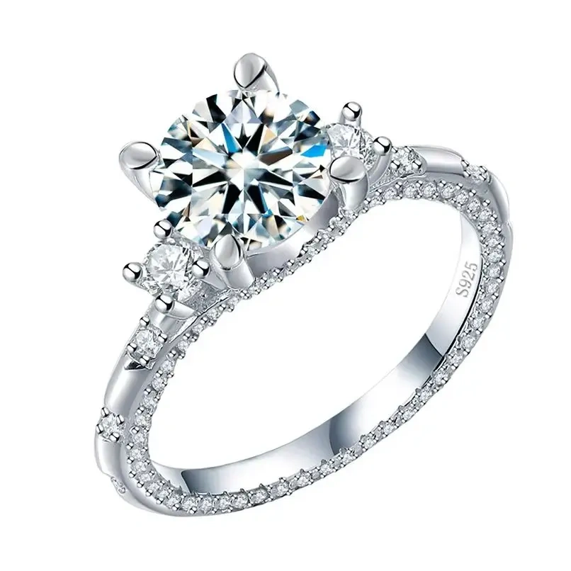 ShanLover Brand MUSHAN MST Top Grade Diamond Moissanite Ring Real 925 Sterling Silver Rings For Women Wedding Bridal Jewelry
