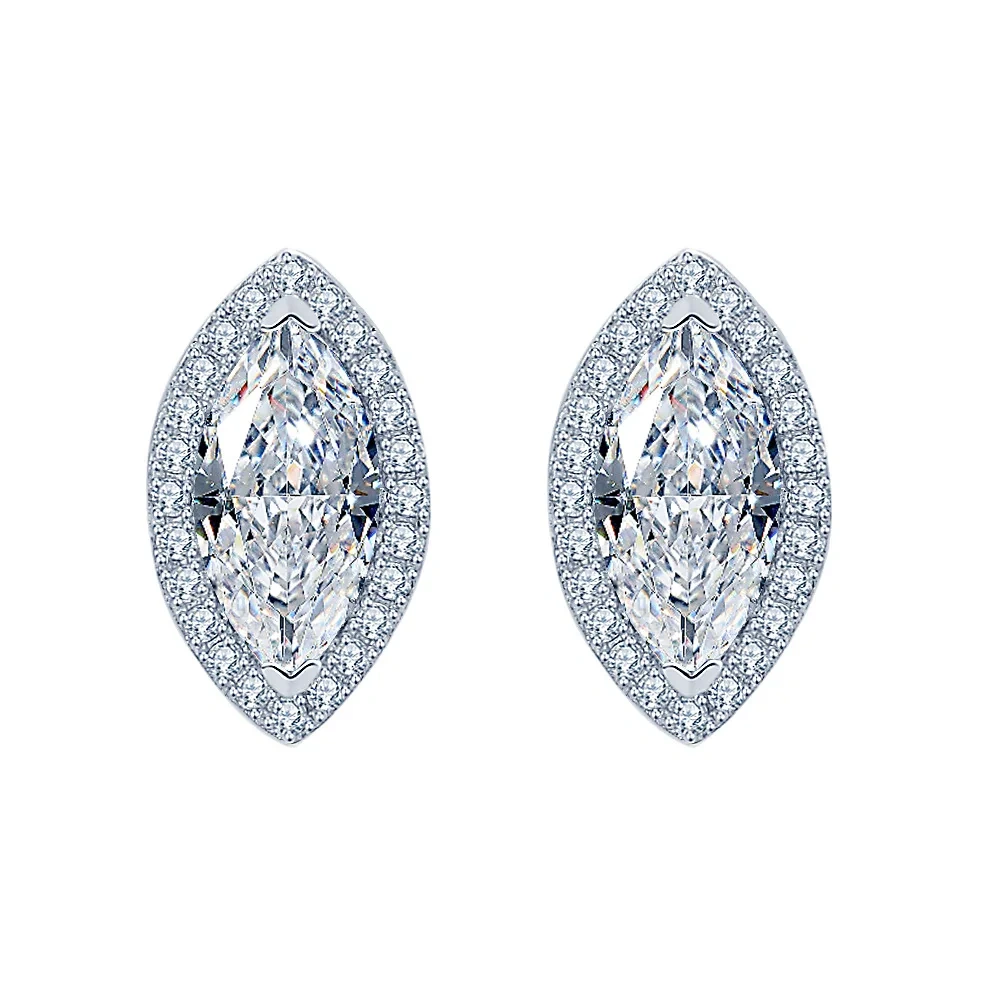 ShanLover Brand MST Top Grade Moissanite Diamond Stud Earrings For Women Stylish Elegant 925 Sterling Silver Earrings Jewelry