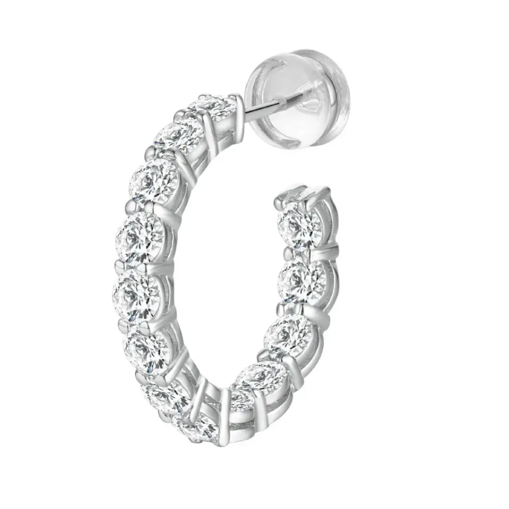 ShanLover Brand S925 High Quality Silver Full Diamond High End Autumn Winter Women's Earrings Semi-Perfect Row Design
