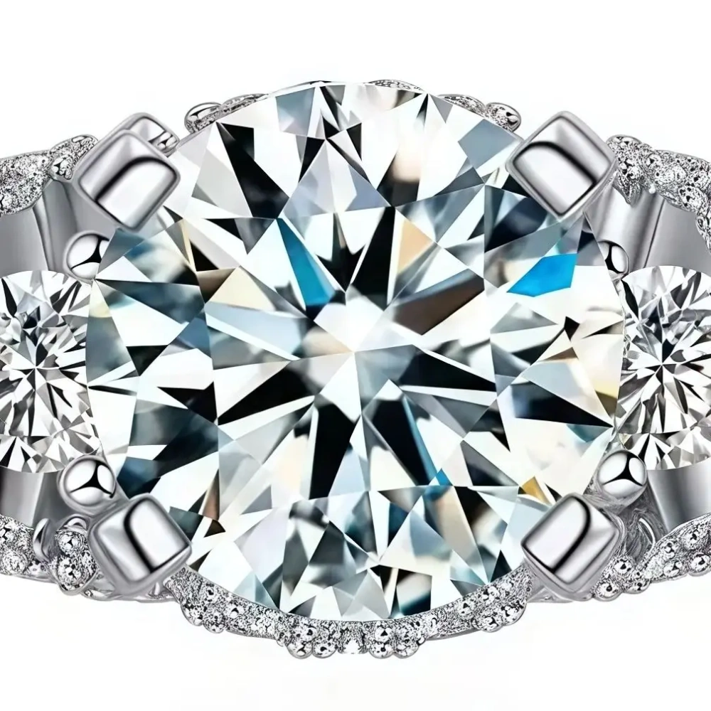 ShanLover Brand CMA Certificate 925 Sterling Silver Gemstones Ring for Women Moissanite Gemstones Diamond Rings Jewelry