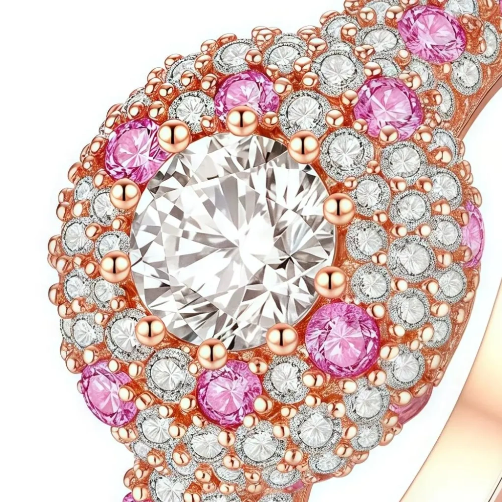 ShanLover  Brand High Quality Fashion New Products  925 Sterling Silver Diamond Row Ring Diamond Ring Fashion Jewelry Accessory