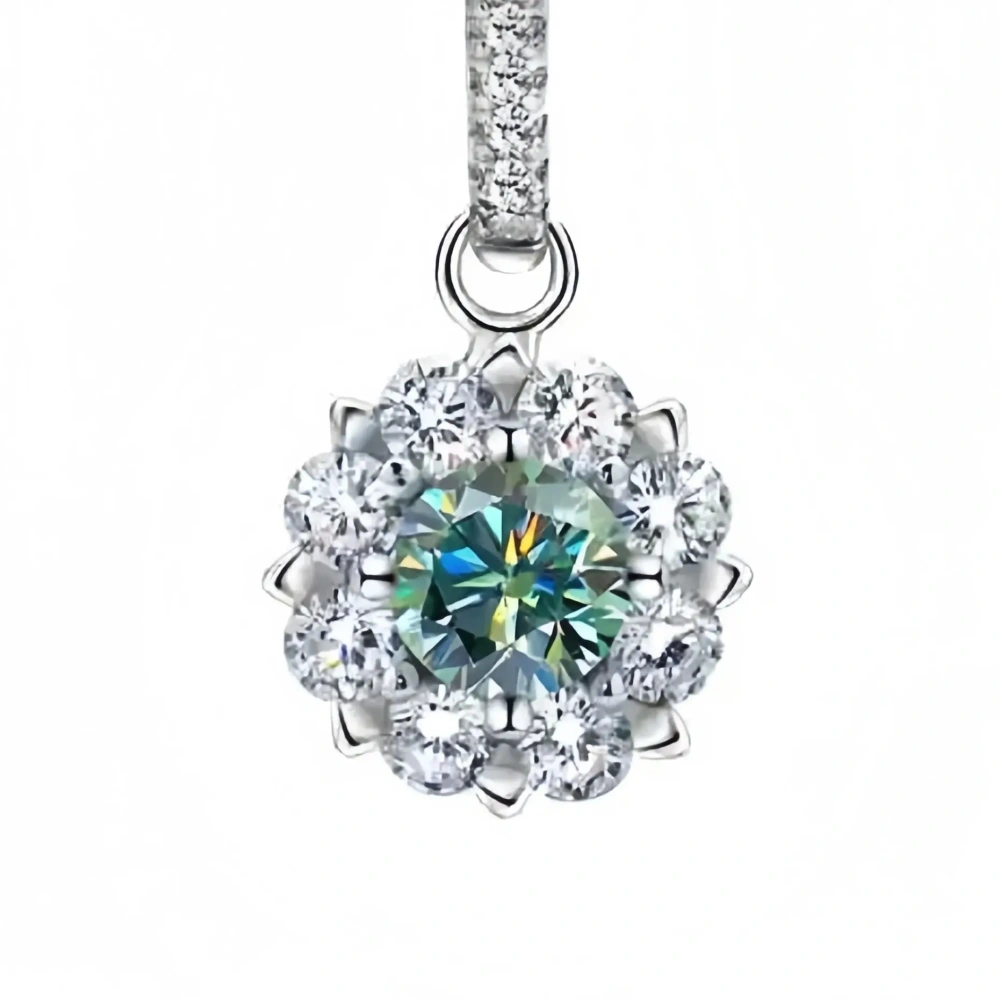 ShanLover Brand Luxury Women 925 Pure Silver Necklace Snowflake Pendant MST Moissanite Diamond Drop Pendants Necklaces Jewelry