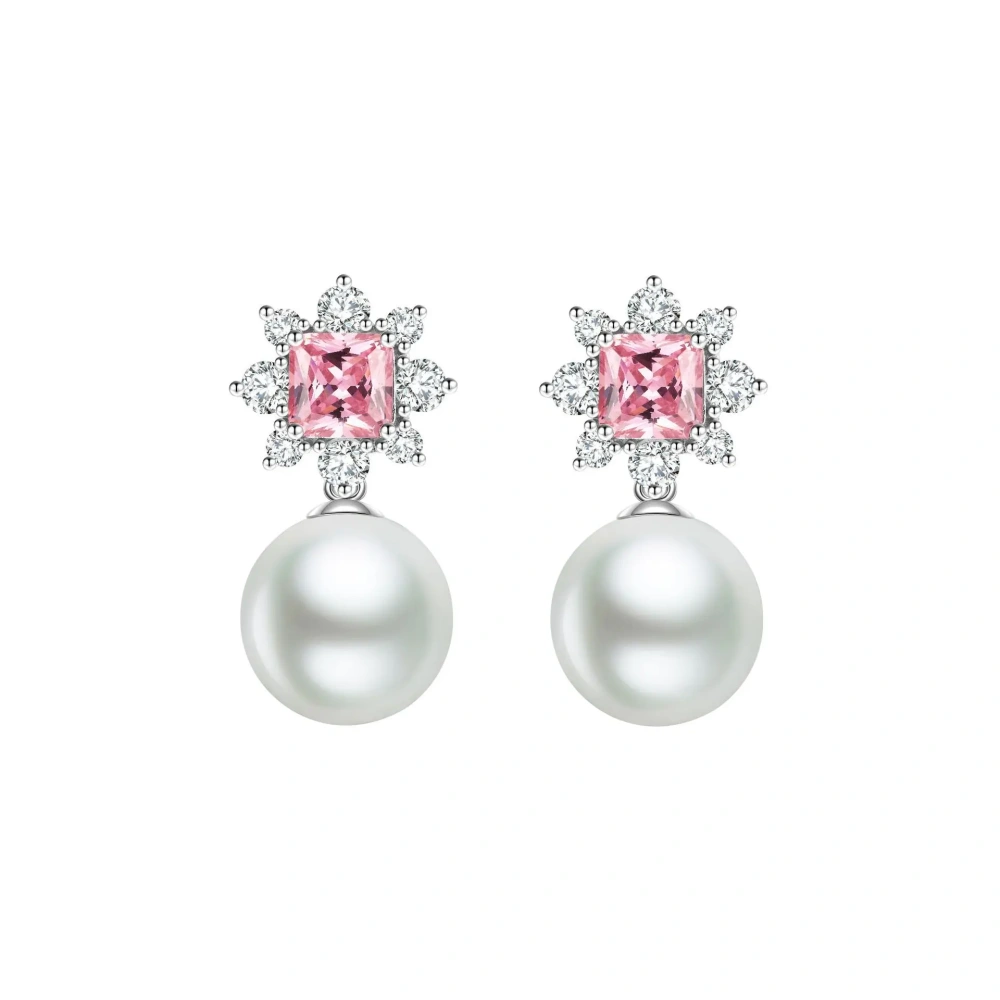 ShanLover Brand CMA Certificate Luxury 5A Grade 925 Sterling Silver Pearl Zircon Drop Earrings Jewelry for Women