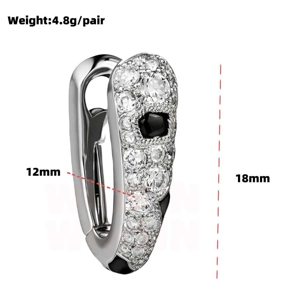 Winkin Winsin Luxury Brand Real 925 Sterling Silver Stud Earrings Leopard Pattern Handmade Gemstones Earrings For Women Jewelry