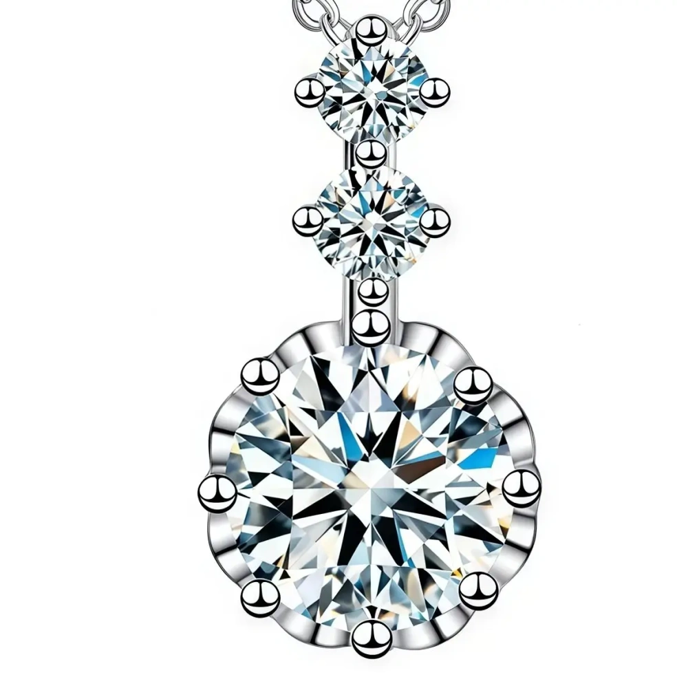 ShanLover Brand Moissanite S925 Sterling Silver Necklace for Women Fashionable High-End Collarbone Chain Jewelry Wholesale