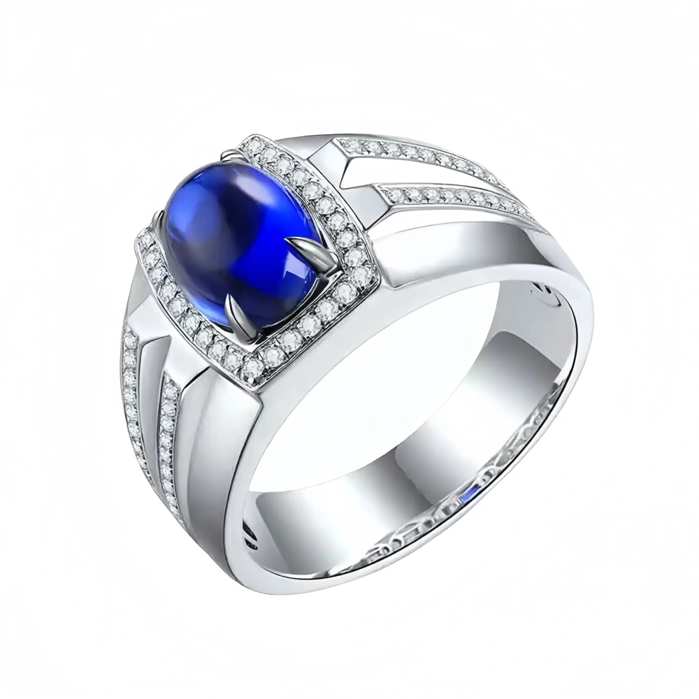 ShanLover Brand Real 925 Sterling Silver Rings MUSHAN CO. MGI Grade Lab Grown Sapphire Ring for Men Women Blue Gemstones Jewelry