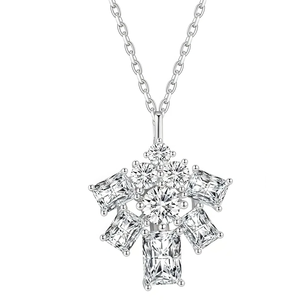 ShanLover Brand Classic Design Platinum Plating Pendant Necklace Jewelry Gemstones Diamond White Gold Plated Necklace Pendants