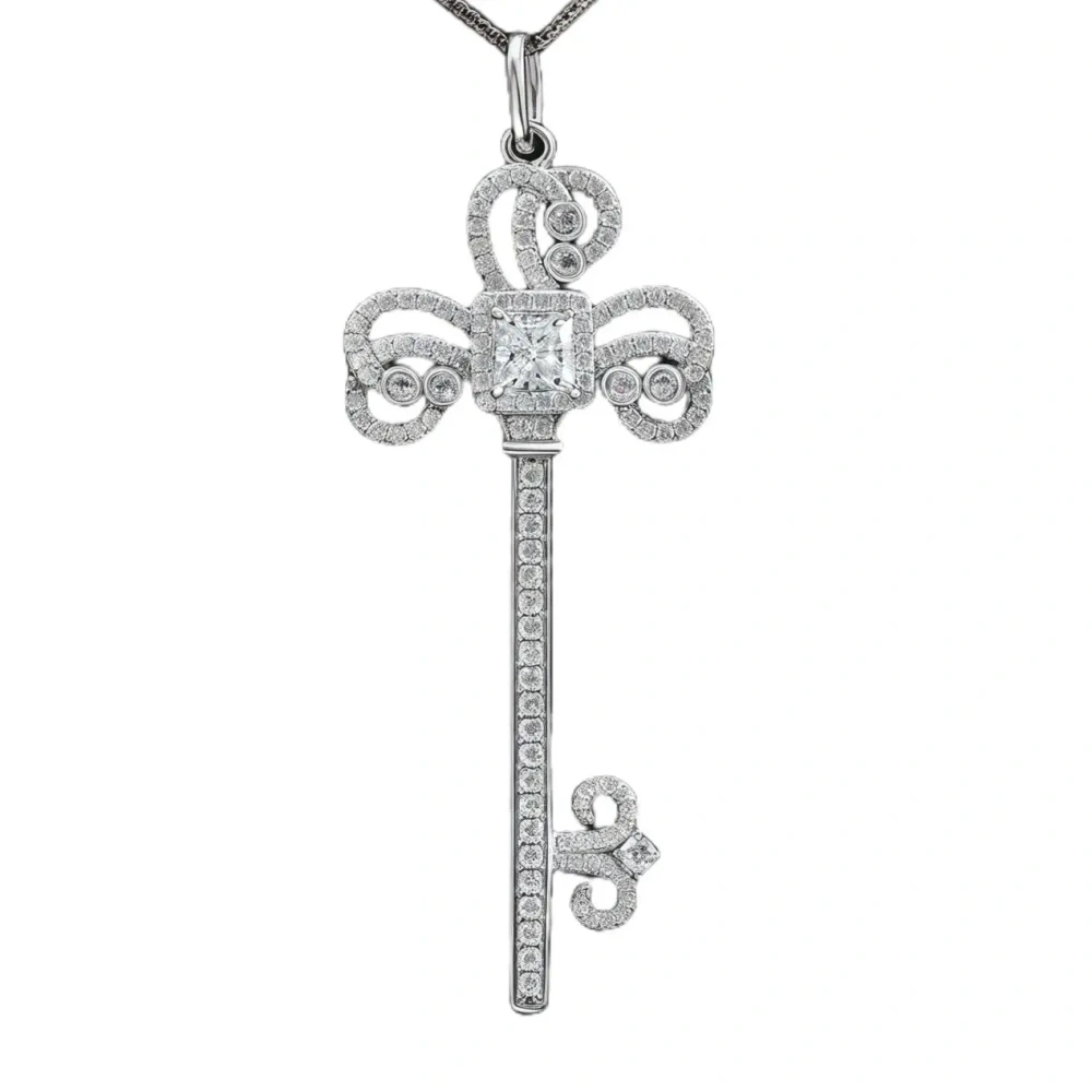 Winkin Winsin Luxury Brand Designer 925 Sterling Silver 1.5ct Lab Grown Gemstones High Carbon Diamond Iris Flower Necklace