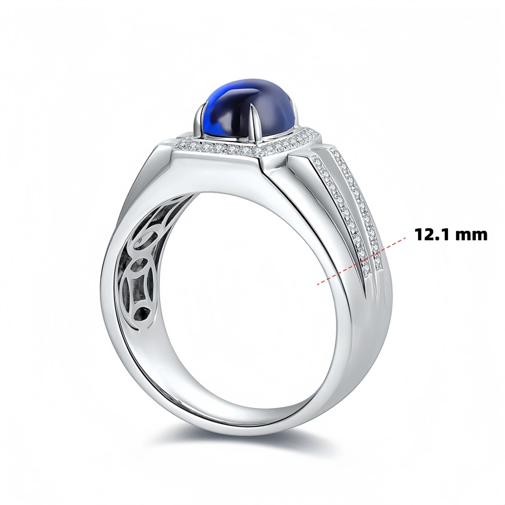 ShanLover Brand Real 925 Sterling Silver Rings MUSHAN CO. MGI Grade Lab Grown Sapphire Ring for Men Women Blue Gemstones Jewelry