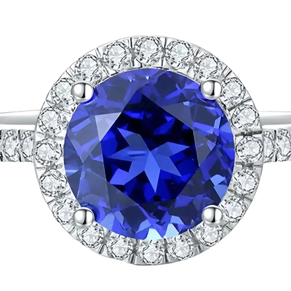 ShanLover Brand MGI Top Grade Sapphire Rings Lab Grown Blue Sapphire Gemstones Wedding Ring Women 925 Sterling Silver Jewelry